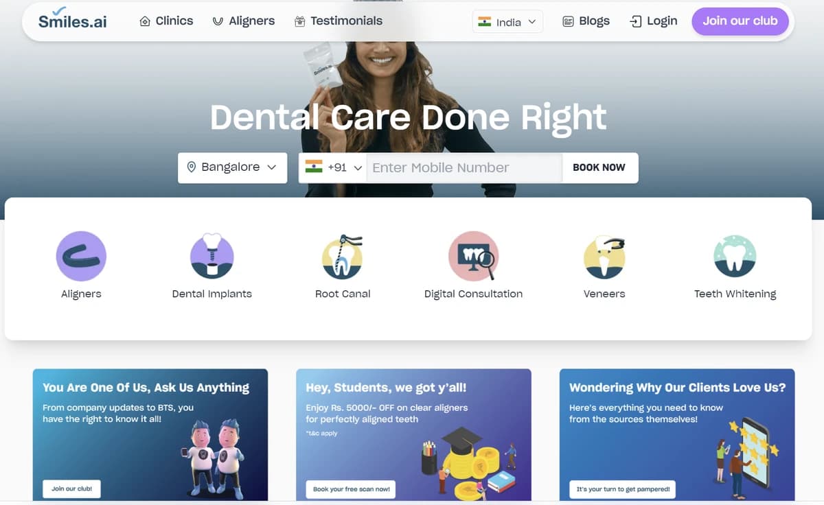 Smiles.ai website screenshot